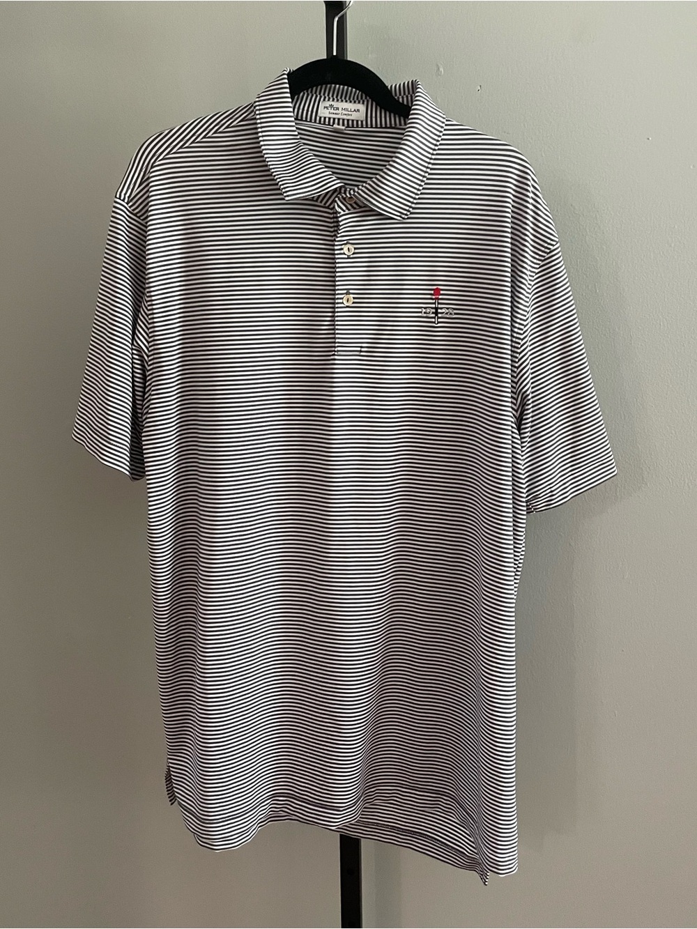 Peter Millar Summer Comfort Sea Island Resort Striped Golf Polo Size XL